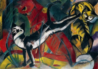 Three Large Cats by Franz Marc
